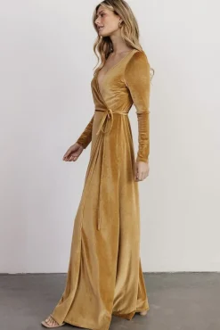Best Baltic Born Esmerelda Velvet Wrap Maxi Dress | Gold