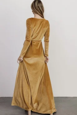 Best Baltic Born Esmerelda Velvet Wrap Maxi Dress | Gold