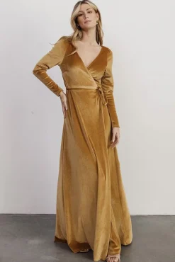 Best Baltic Born Esmerelda Velvet Wrap Maxi Dress | Gold