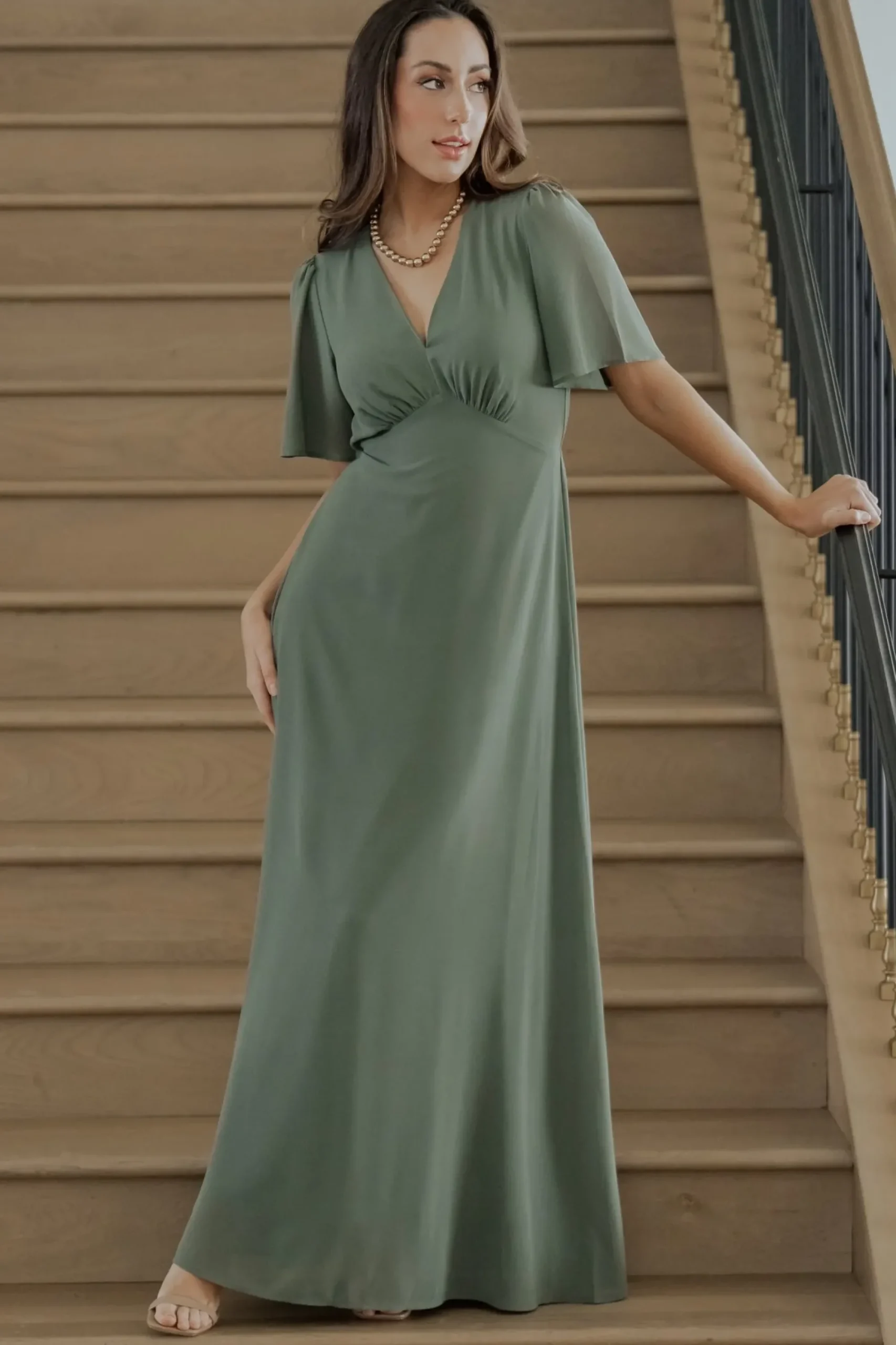 Discount Baltic Born Esti Maxi Dress | Dark Sage