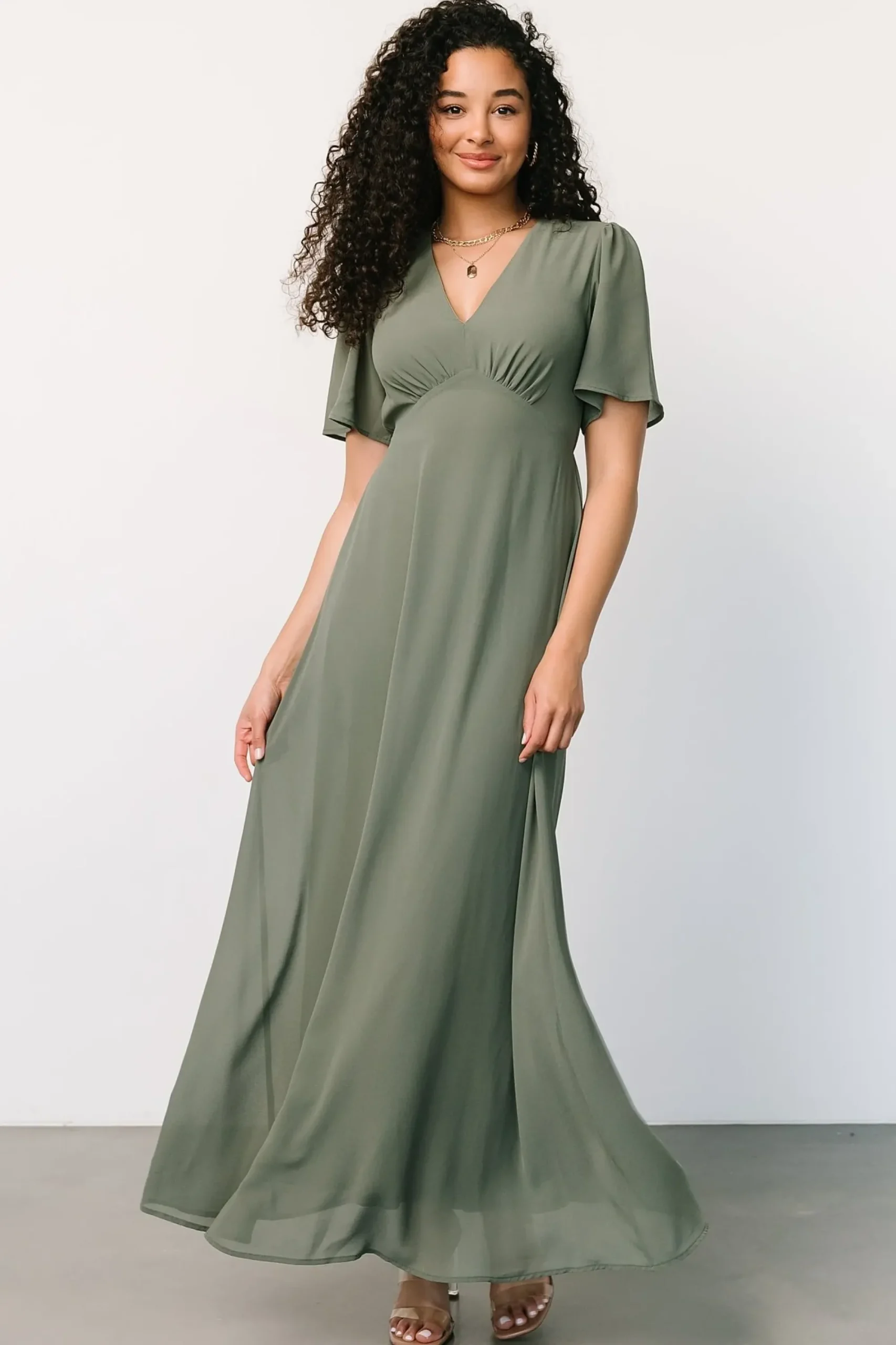 Discount Baltic Born Esti Maxi Dress | Dark Sage