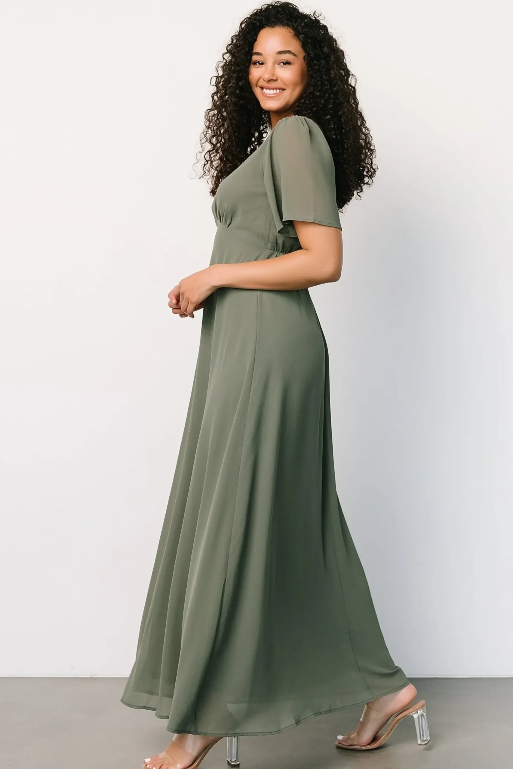 Discount Baltic Born Esti Maxi Dress | Dark Sage