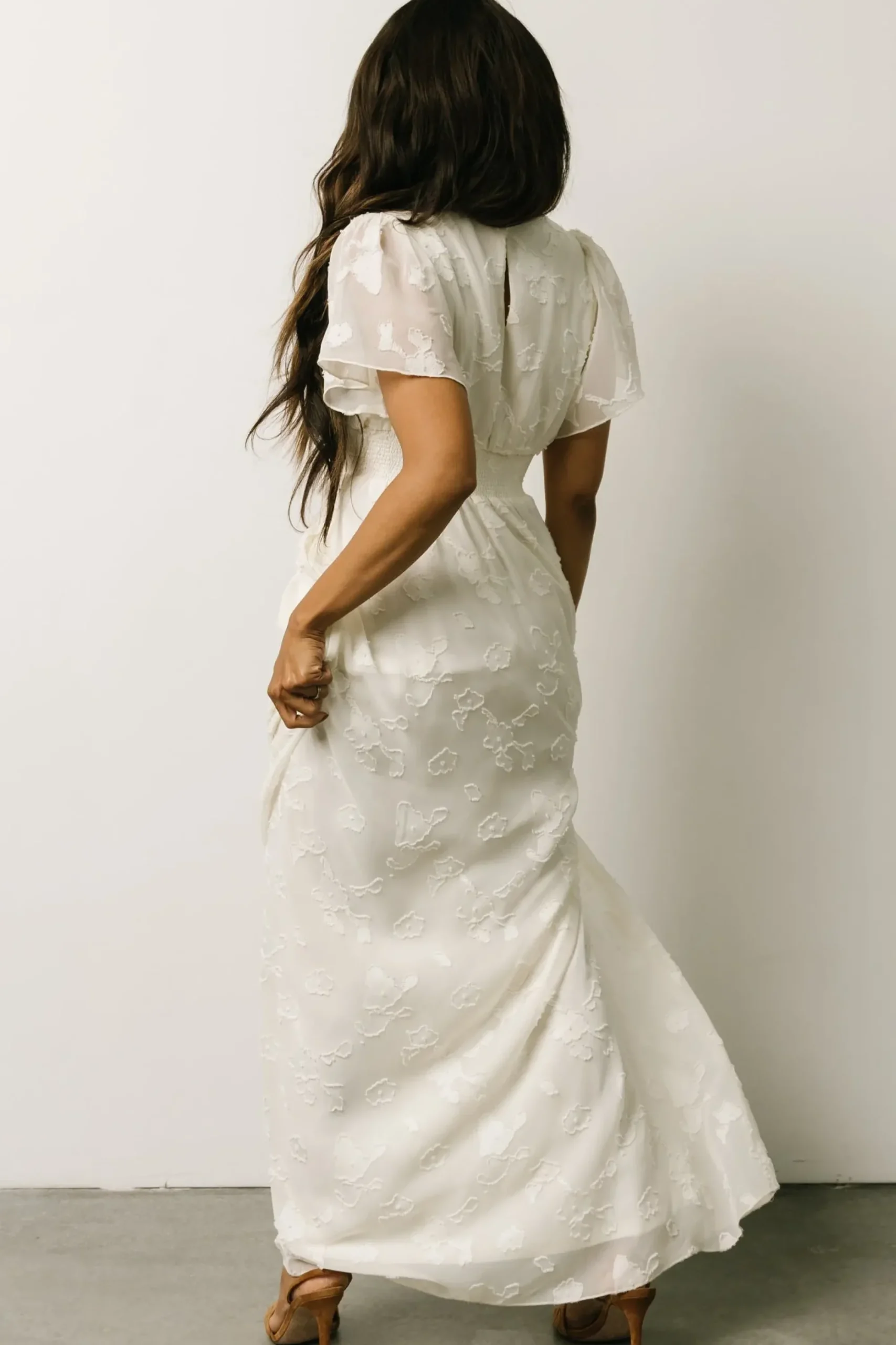 Fashion Baltic Born Evelyn Smocked Maxi Dress | Off White