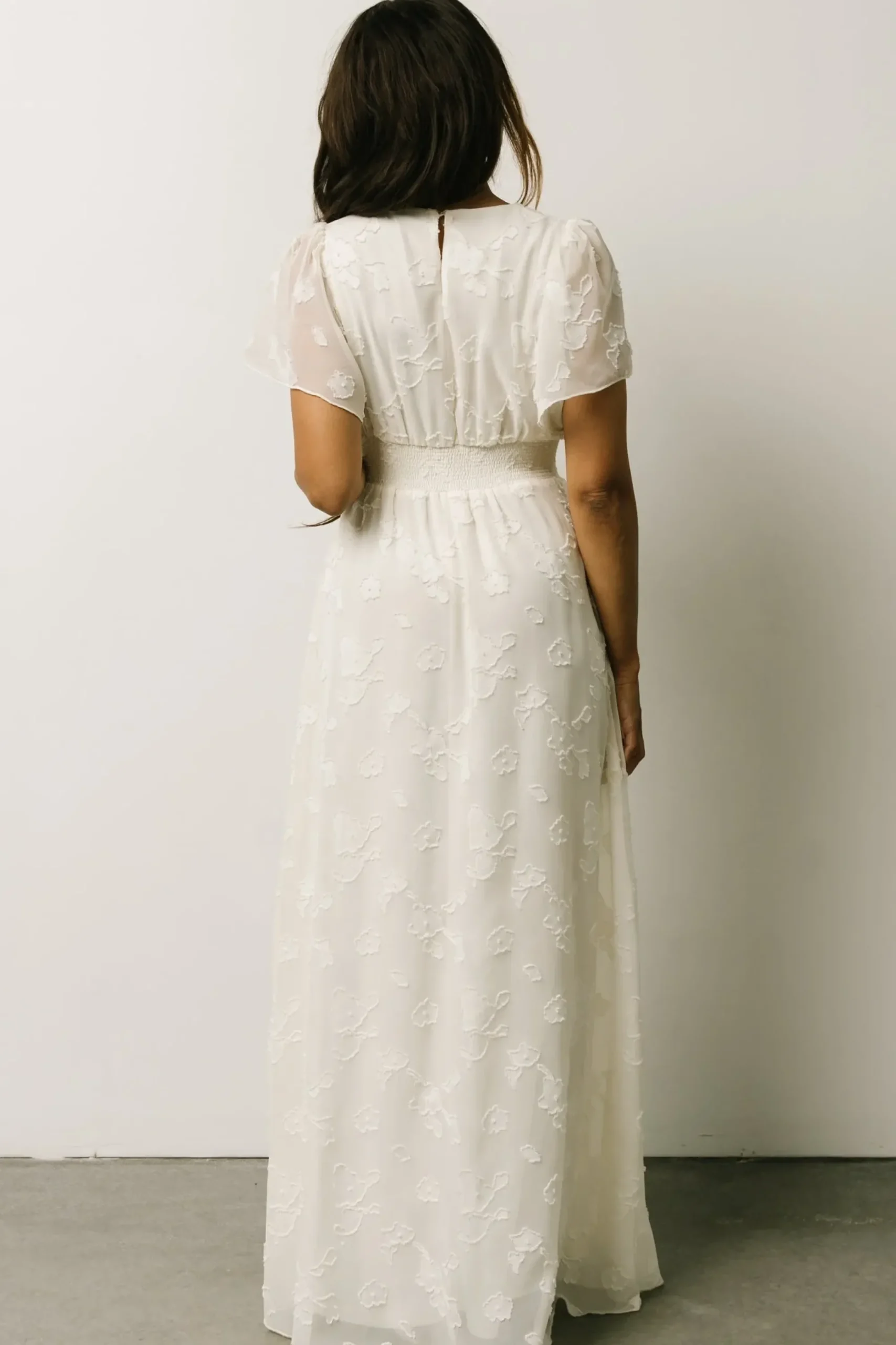 Fashion Baltic Born Evelyn Smocked Maxi Dress | Off White