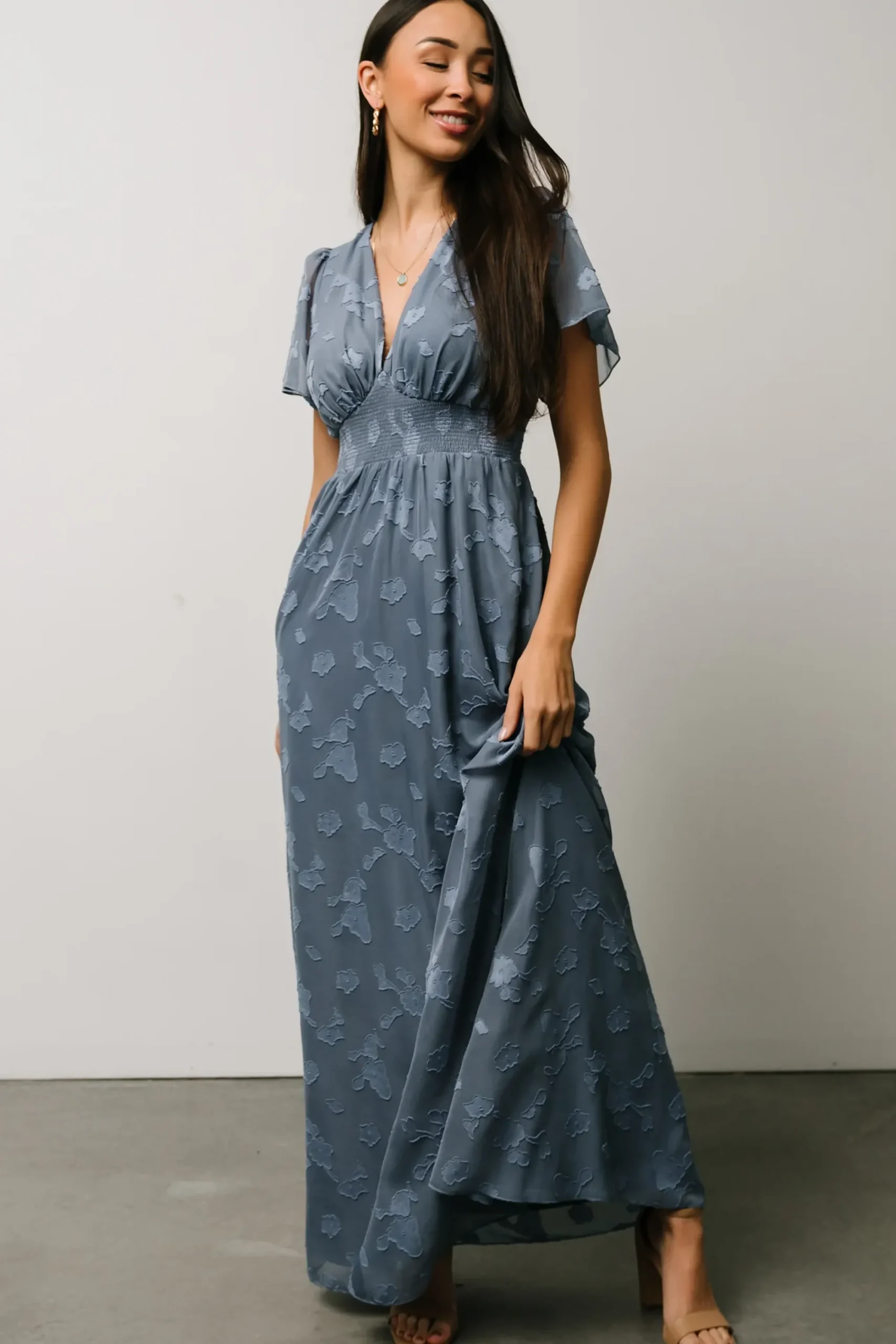 Online Baltic Born Evelyn Smocked Maxi Dress | Blue
