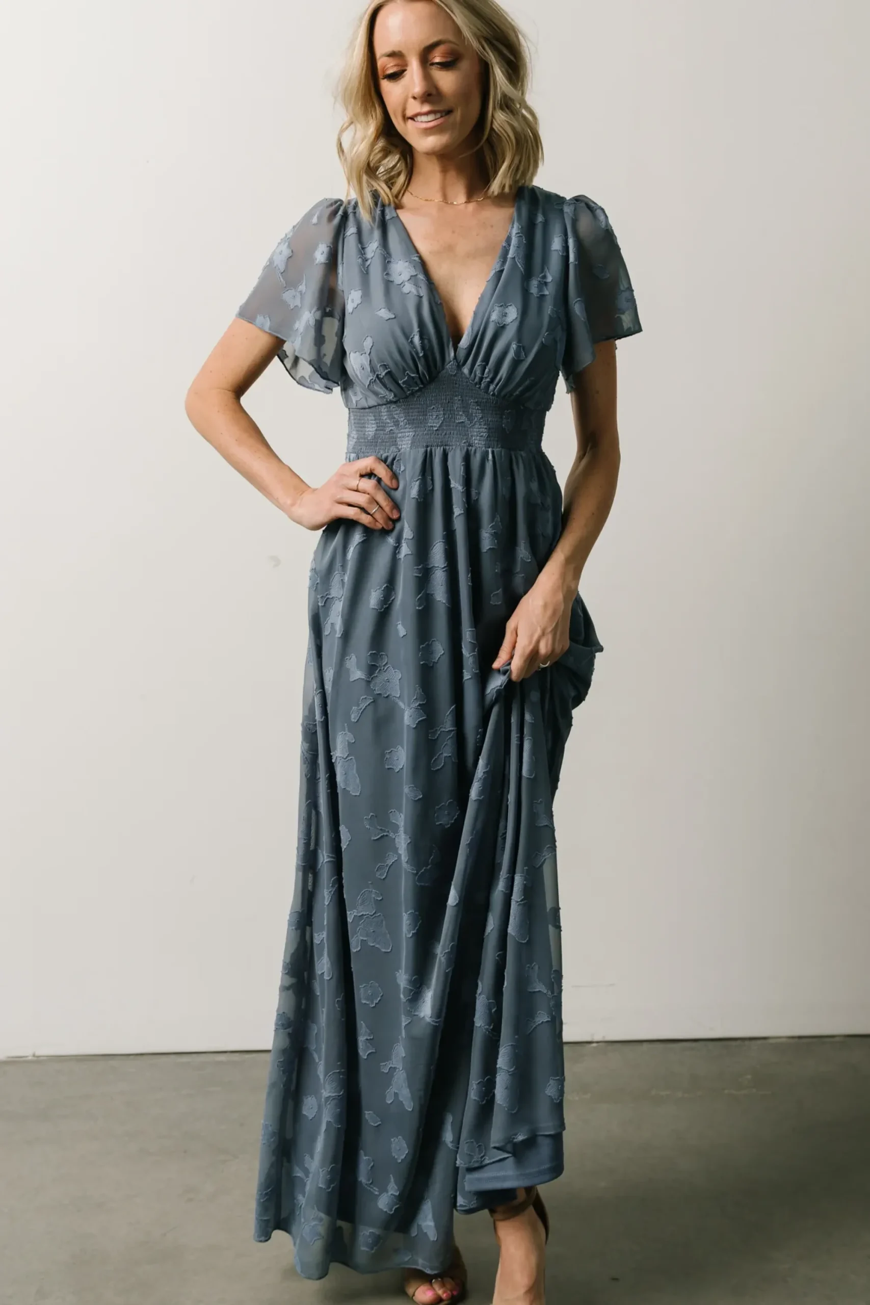 Online Baltic Born Evelyn Smocked Maxi Dress | Blue