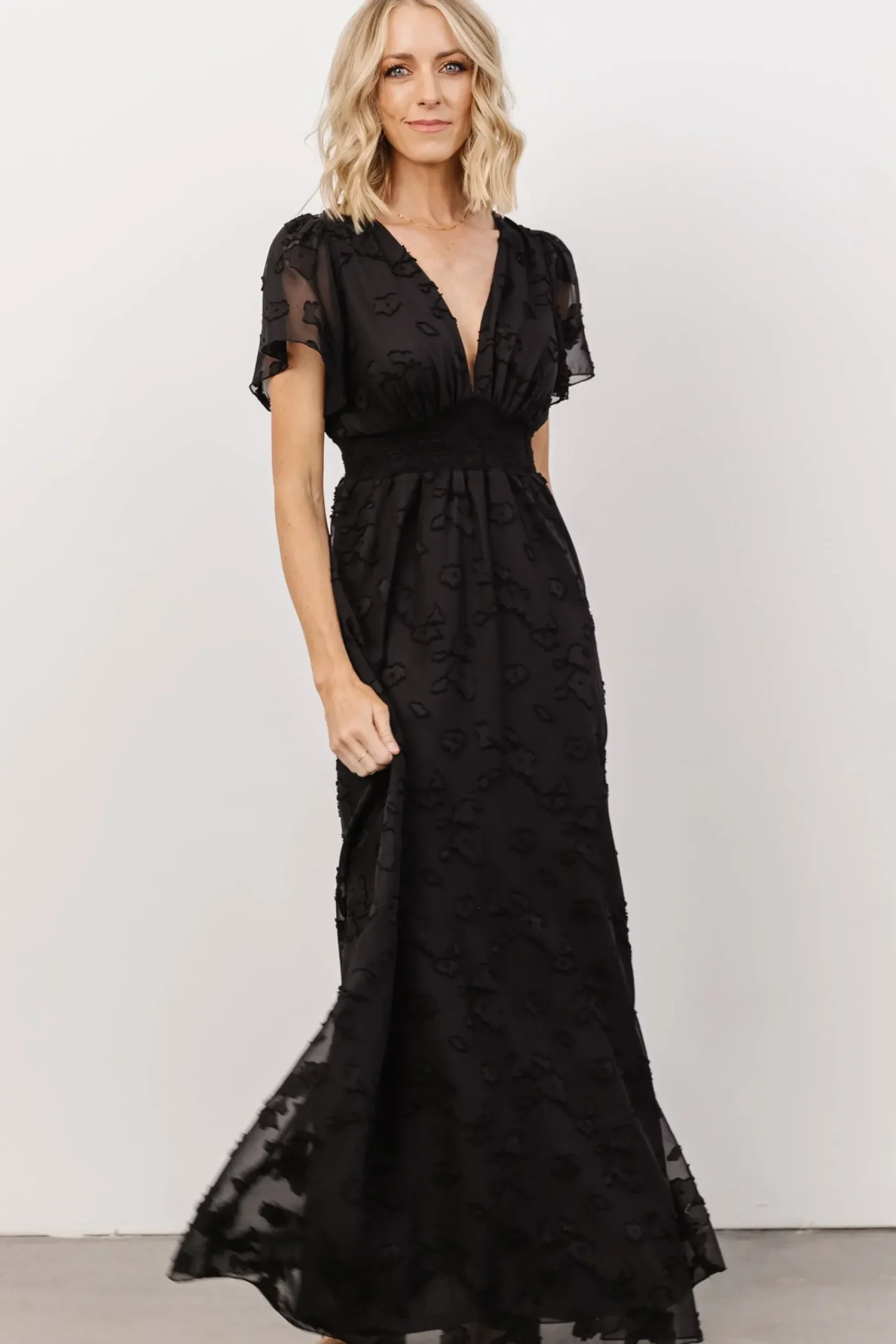 Fashion Baltic Born Evelyn Smocked Maxi Dress | Black