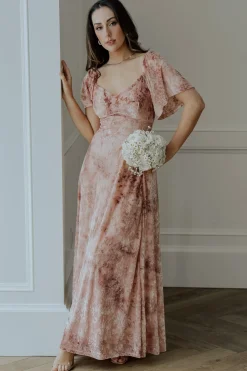 Sale Baltic Born Everley Velvet Maxi Dress | Blush