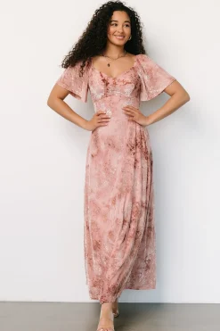 Sale Baltic Born Everley Velvet Maxi Dress | Blush