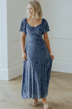 Sale Baltic Born Everley Velvet Maxi Dress | Whisper Blue