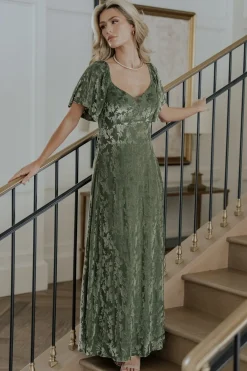 Fashion Baltic Born Everley Velvet Maxi Dress | Dark Sage