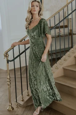 Fashion Baltic Born Everley Velvet Maxi Dress | Dark Sage