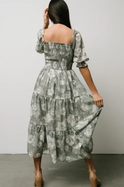 Outlet Baltic Born Fabian Jacquard Midi Dress | Dusty Sage