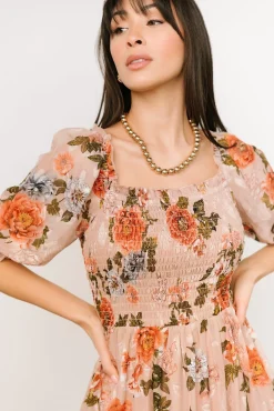 Fashion Baltic Born Fabian Jacquard Midi Dress | Dusty Mauve Multi