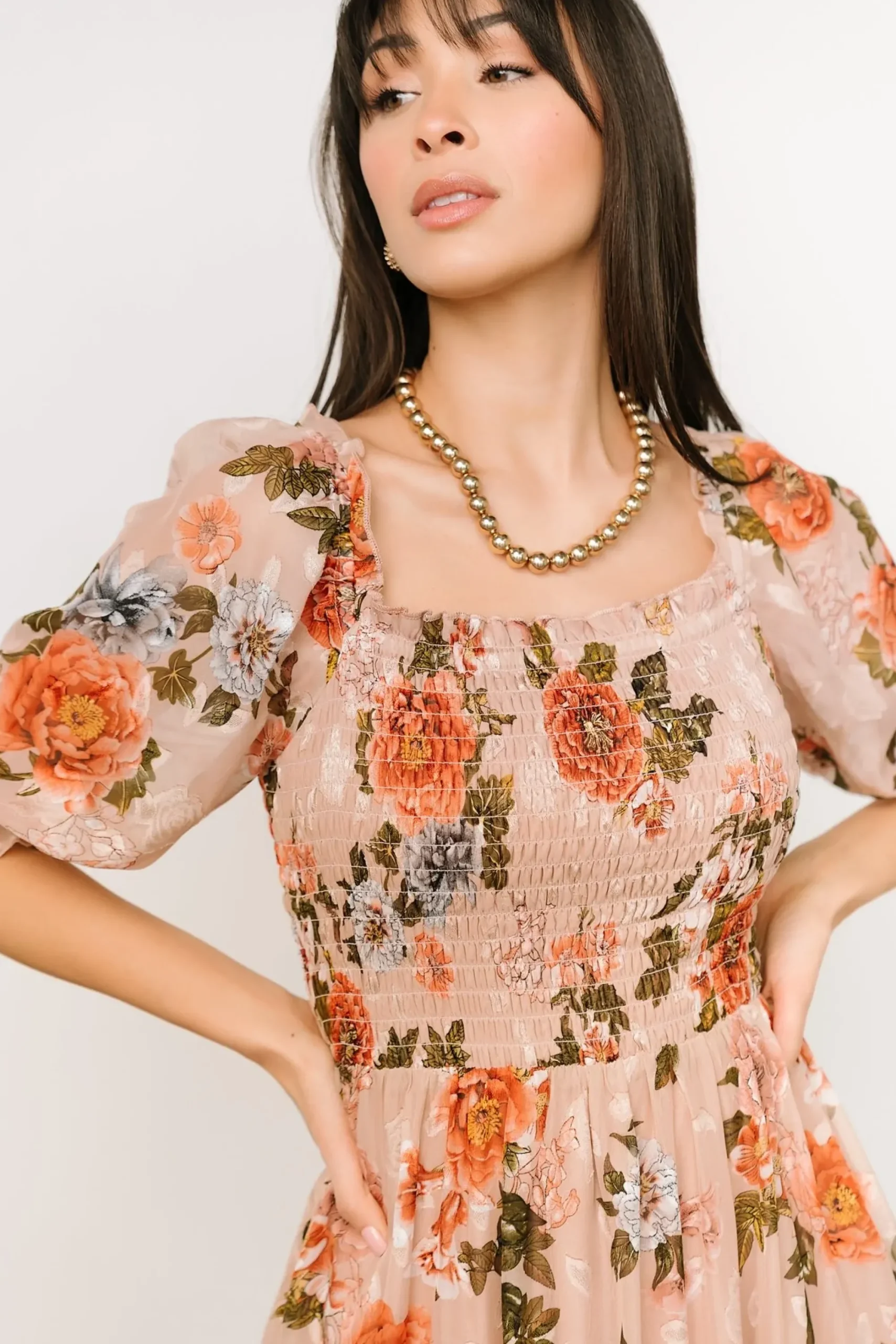 Fashion Baltic Born Fabian Jacquard Midi Dress | Dusty Mauve Multi