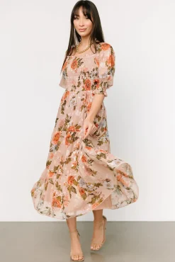 Fashion Baltic Born Fabian Jacquard Midi Dress | Dusty Mauve Multi