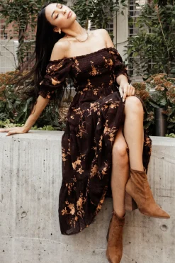 Best Baltic Born Fabian Jacquard Midi Dress | Mahogany Floral