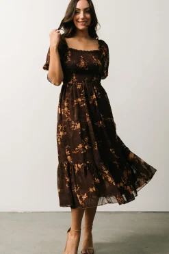 Best Baltic Born Fabian Jacquard Midi Dress | Mahogany Floral