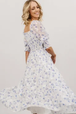 Clearance Baltic Born Fabian Jacquard Midi Dress | Blue Floral