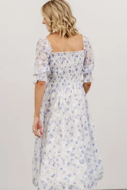 Clearance Baltic Born Fabian Jacquard Midi Dress | Blue Floral