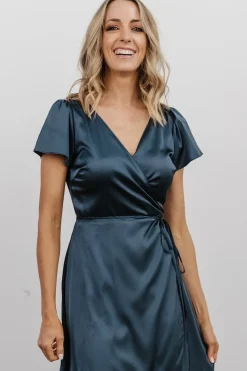 Fashion Baltic Born Fabric Swatch - Krystal Satin | Deep Blue