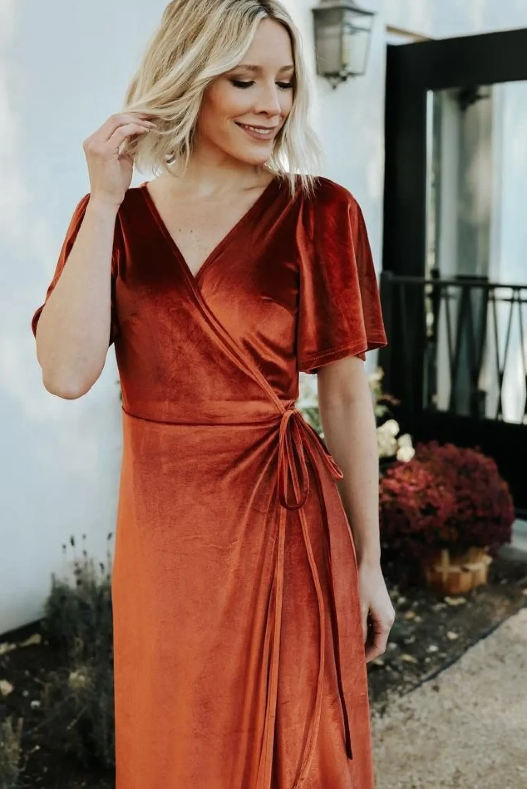 Best Baltic Born Fabric Swatch - Meghan Velvet | Terracotta