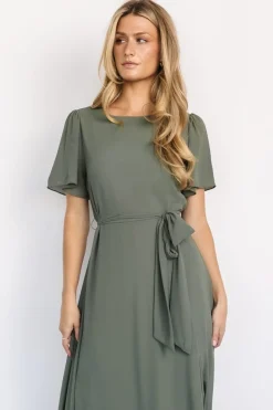 Discount Baltic Born Fabric Swatch - Naomi Chiffon | Dark Sage