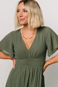 New Baltic Born Fabric Swatch - Ramona Chiffon | Dark Sage