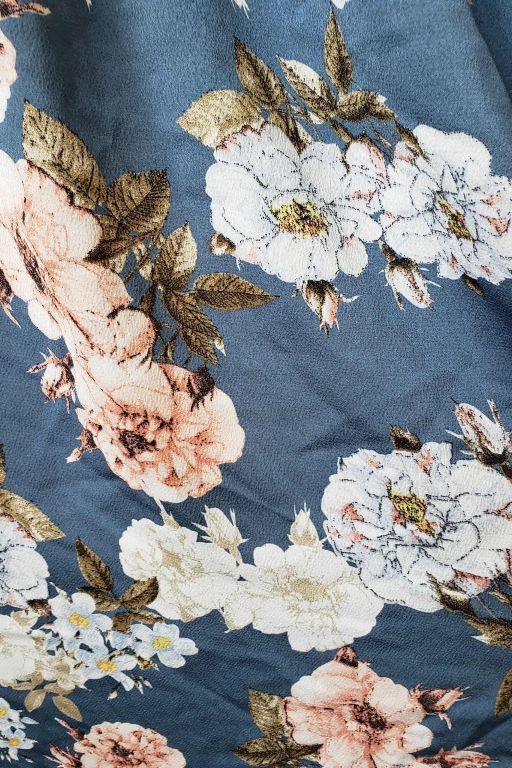 Discount Baltic Born Fabric Swatch - Sicily Satin | Blue Floral