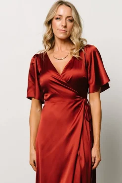 Best Baltic Born Fabric Swatch - Vara Satin | Terracotta