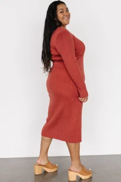 Clearance Baltic Born Fairmount Ribbed Midi Dress | Clay
