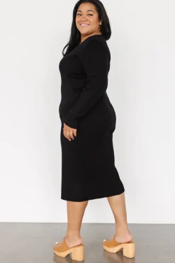 Clearance Baltic Born Fairmount Ribbed Midi Dress | Black