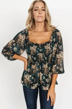 Online Baltic Born Fenna Smocked Top | Rust Floral