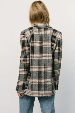 Outlet Baltic Born Francis Plaid Blazer | Black + Taupe