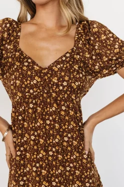 Sale Baltic Born Gables Puff Sleeve Maxi Dress | Brown Multi