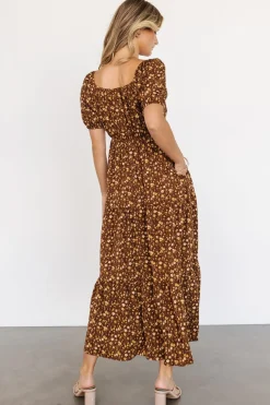 Sale Baltic Born Gables Puff Sleeve Maxi Dress | Brown Multi