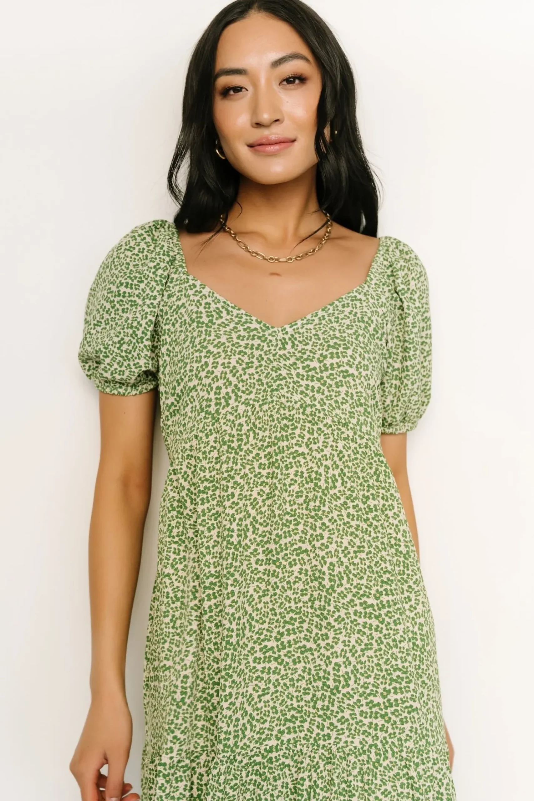 Outlet Baltic Born Gables Puff Sleeve Maxi Dress | Green Multi