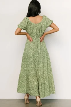 Outlet Baltic Born Gables Puff Sleeve Maxi Dress | Green Multi
