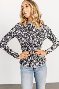 Outlet Baltic Born Gale Ribbed Top | Black + White