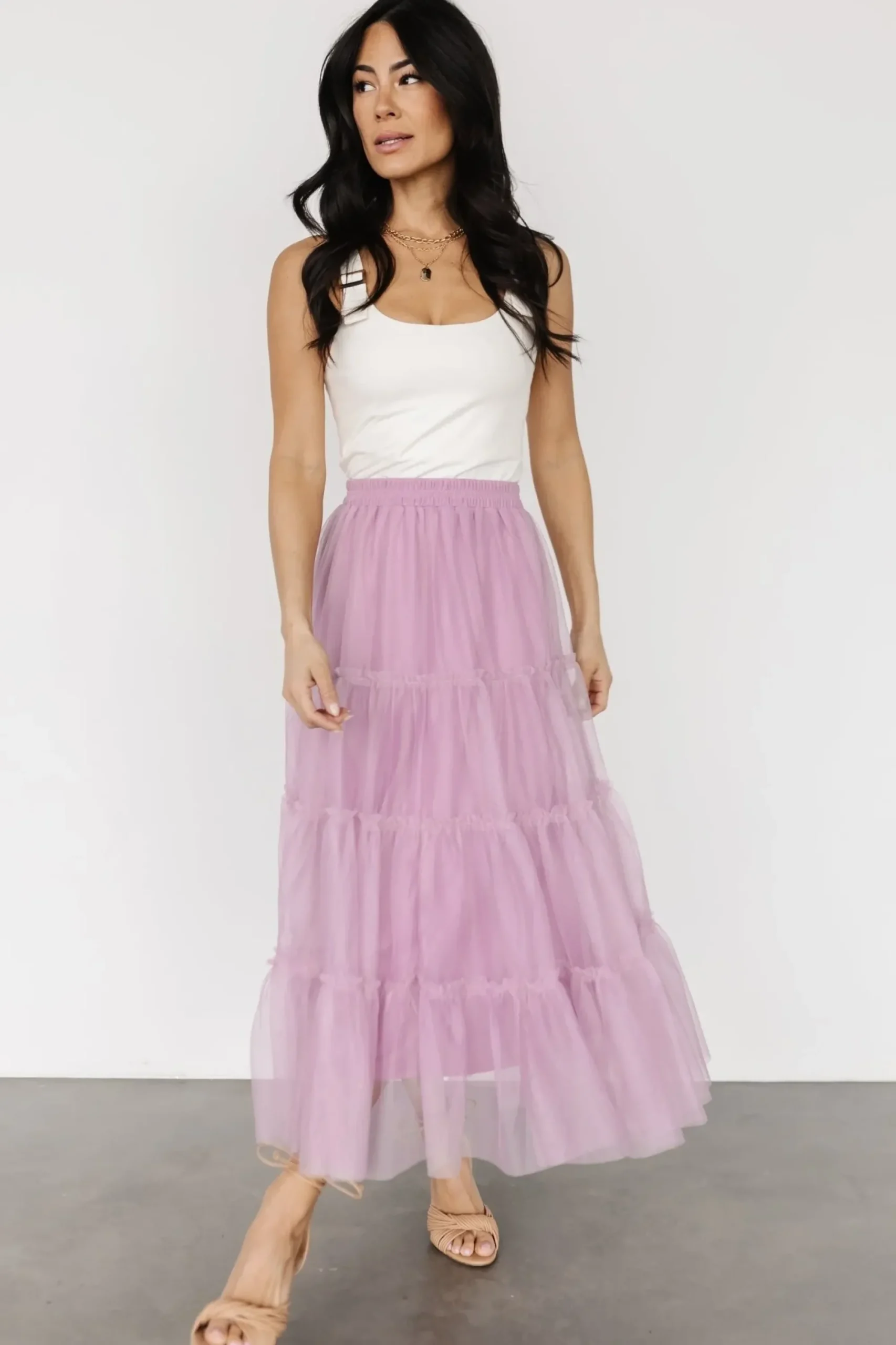 Discount Baltic Born Galena Tulle Skirt | Dusty Orchid