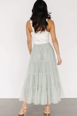 New Baltic Born Galena Tulle Skirt | Light Sage