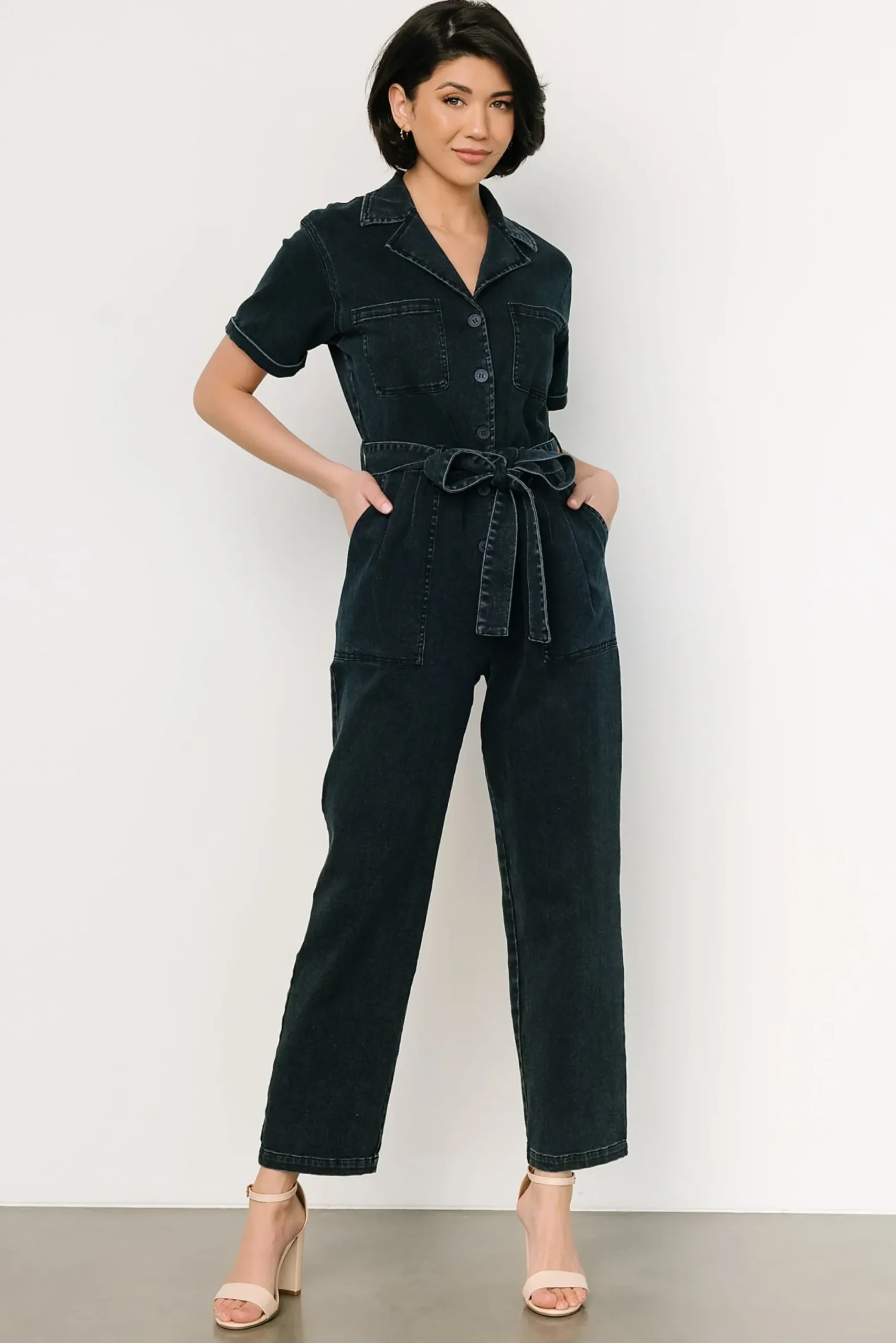 Online Baltic Born Geneva Button Jumpsuit | Washed Black