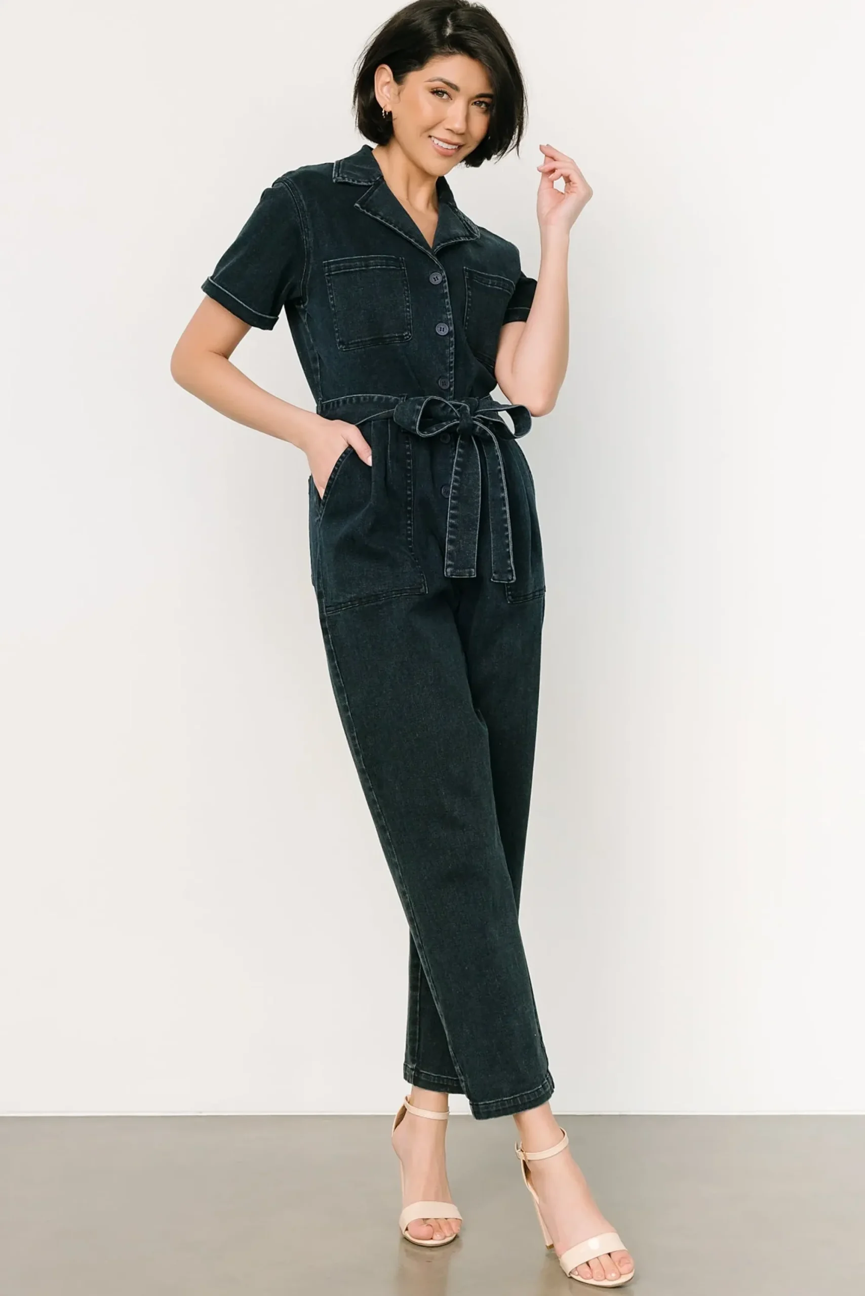 Online Baltic Born Geneva Button Jumpsuit | Washed Black