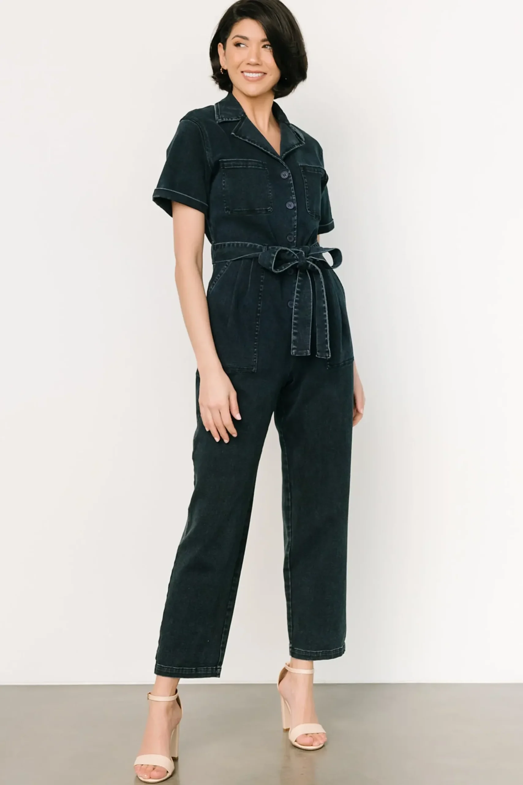Online Baltic Born Geneva Button Jumpsuit | Washed Black