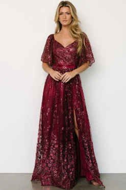 Best Baltic Born Genevieve Glitter Maxi Dress | Wine