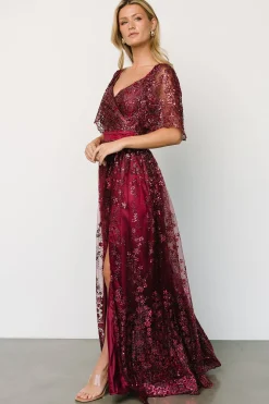 Best Baltic Born Genevieve Glitter Maxi Dress | Wine