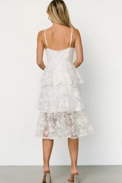Hot Baltic Born Giavanna Tiered Midi Dress | Off White