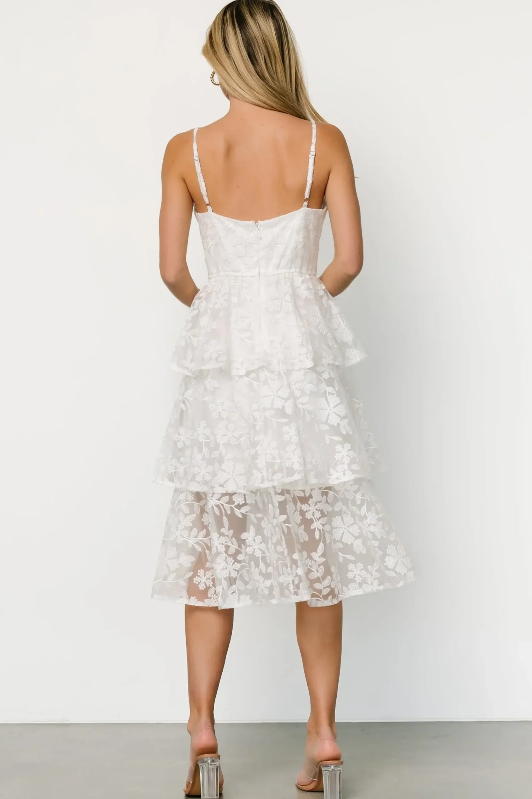 Hot Baltic Born Giavanna Tiered Midi Dress | Off White