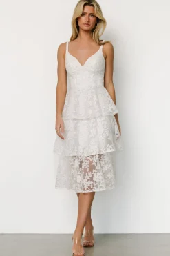 Hot Baltic Born Giavanna Tiered Midi Dress | Off White
