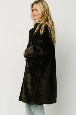 Online Baltic Born Graham Long Faux Fur Coat | Deep Brown